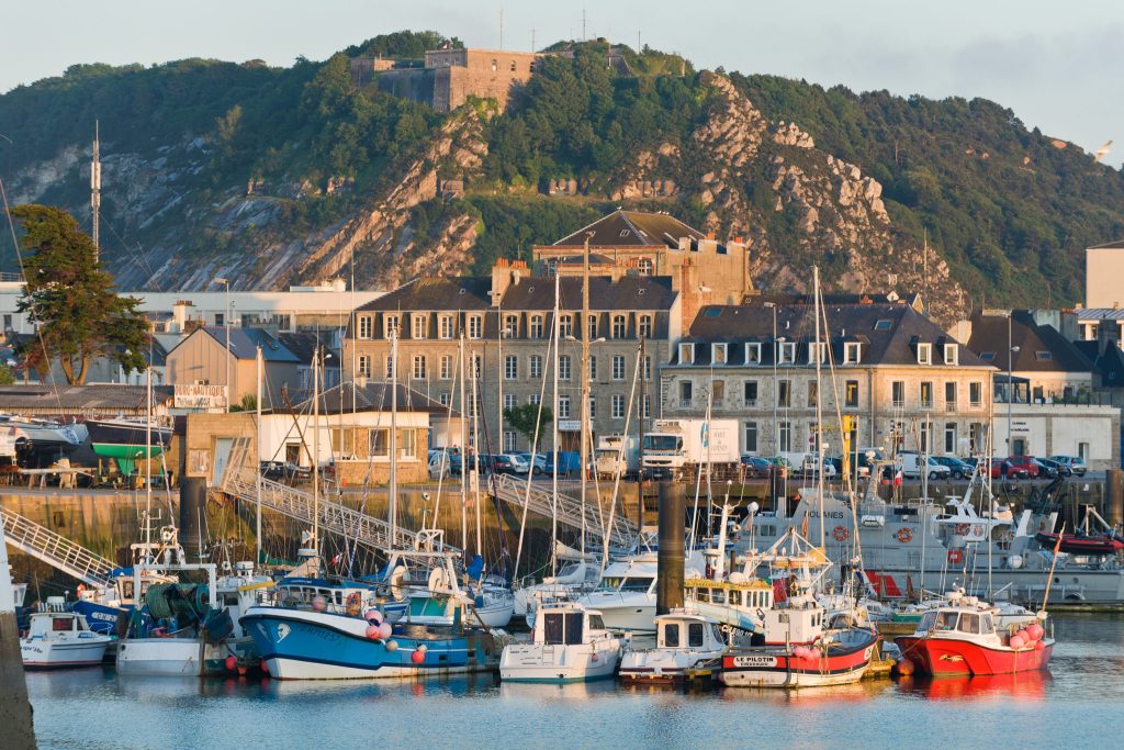 The port of Cherbourg on the Cotentin Peninsula in Normandy