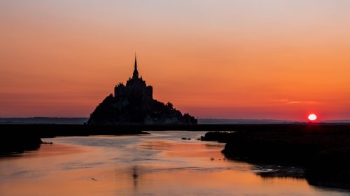 mont saint michel coucher soleil