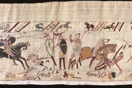 image d'un morceau de la tapisserie de Bayeux